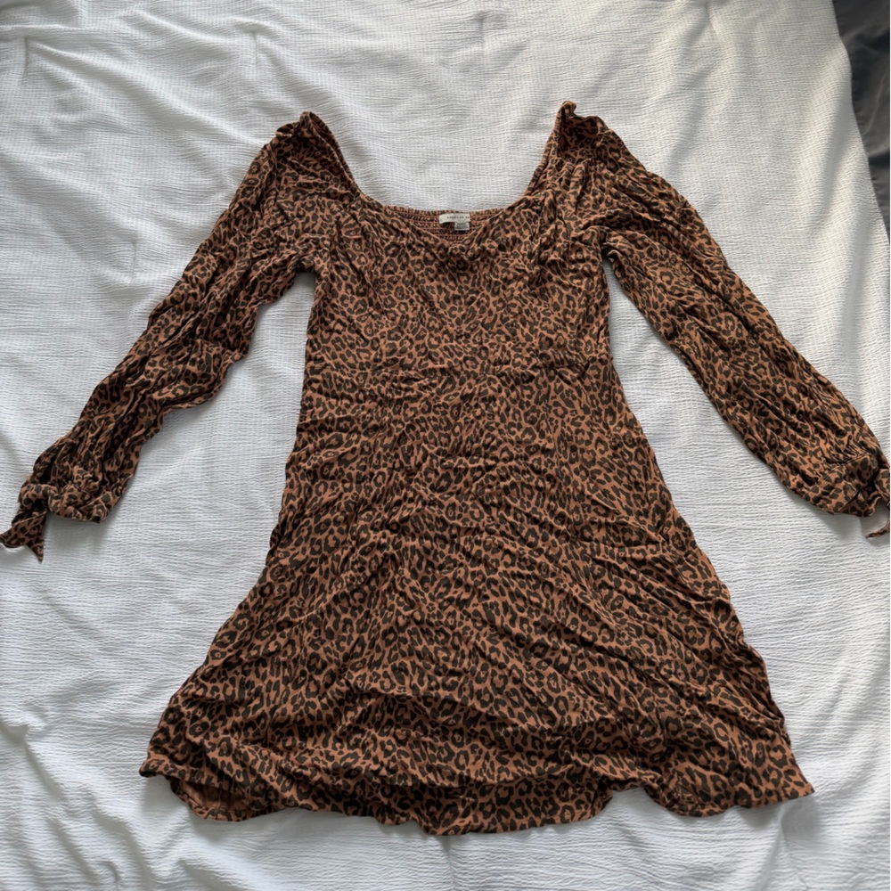 American Eagle Outfitters Brown Animal Print Dress